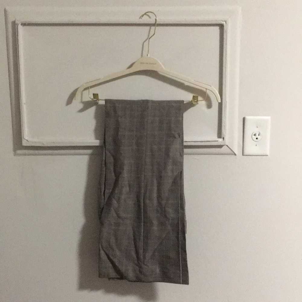Checkered wide leg dress pants